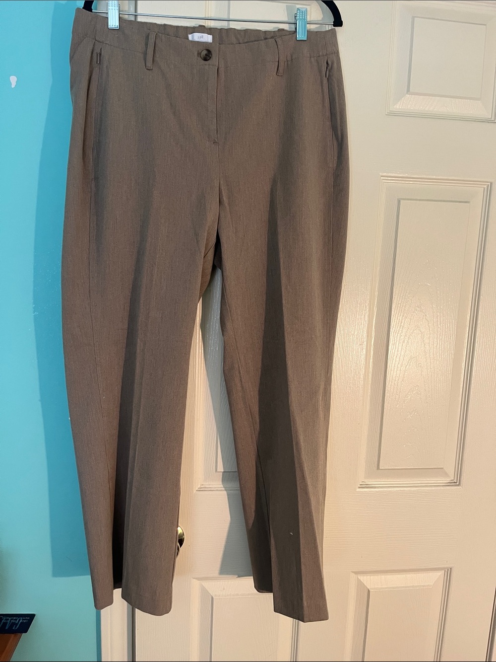 J. Jill Neutral Heather Straight-Leg Pants in Warm Taupe